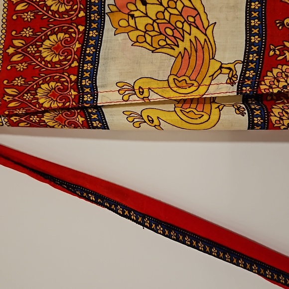 Elephant Peacock graphics pareo sarong wraparound skirt small medium NWOT - Picture 7 of 12